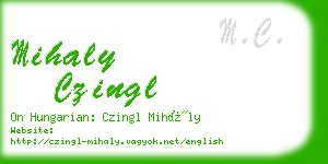 mihaly czingl business card